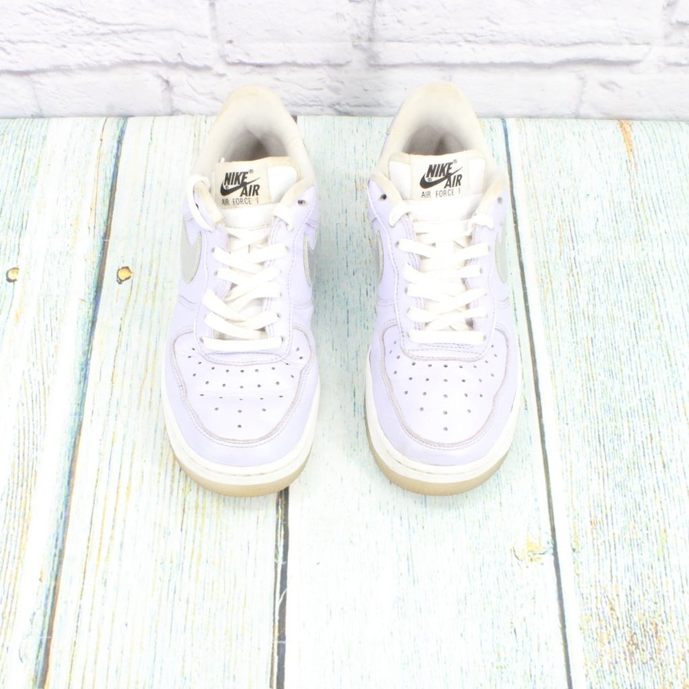 Nike Air Force 1 Purple Leather Lace Up Athletic Sneakers Shoes Size 6 - Picture 5 of 9
